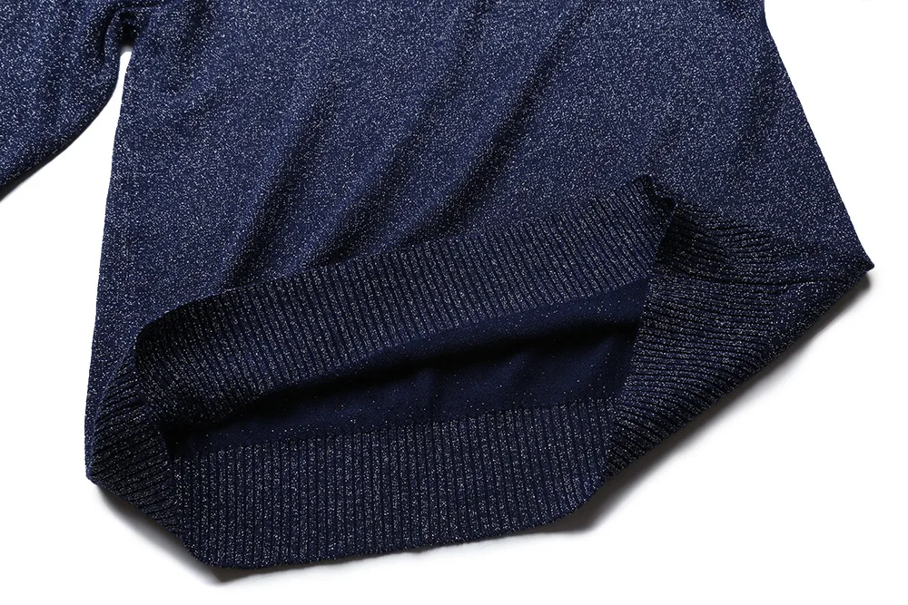 2019 New Women Pullover Sweater Glitter Knitted Pull Over Tops Spring Autumn Half Sleeve Elasticity Crewneck Female Jumper D334