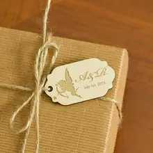 Пользовательские инициалы Амур деревянная свадьба спасибо подарок пользу бирки обручальное свадебный душ партия выступает приглашение этикетки