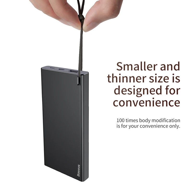 Baseus Handfeeling Power Bank 10000mAh External Battery Pack Portable Mobile Phone Charger For iPhone Samsung Xiaomi Powerbank