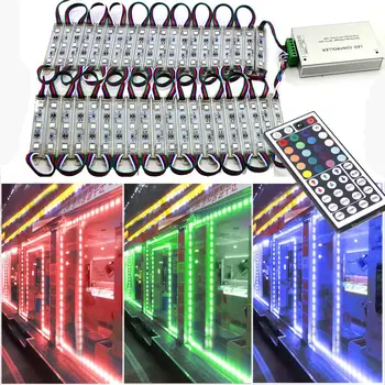 

RGB Module Light 3 LED DC12V Waterproof Light SMD 5050 LED Store Window Advertising Sign Strip Lamp Modules Lights RGB Color