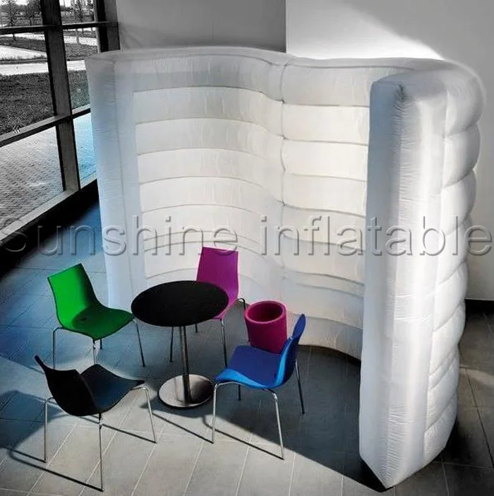 

Mini curved portable room divider inflatable air wall with colorful lighting