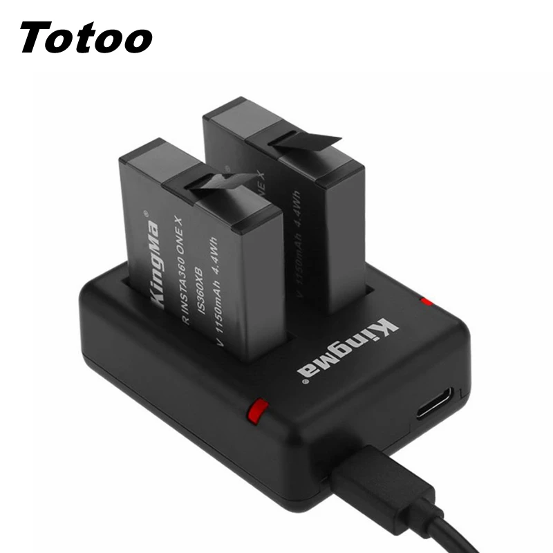 

Insta 360 One X Dual Slots Led Charger+2PCS 1150mAh Replacement Battery For Insta360 One X 360 Camera Charging Accessories