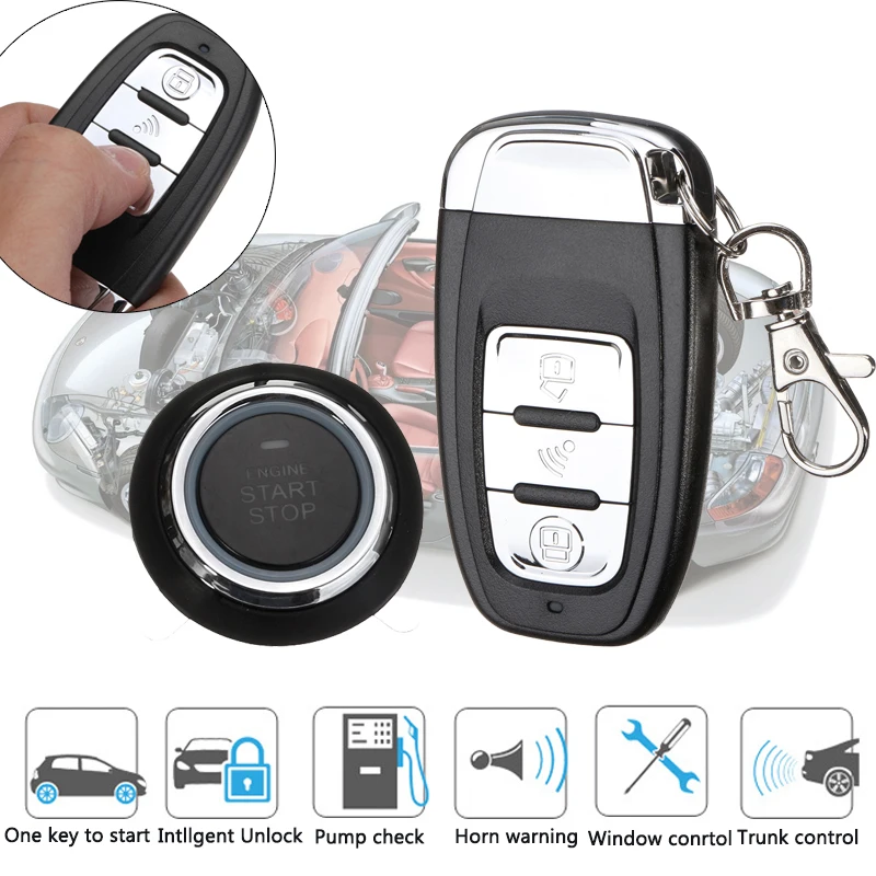 

KROAK Car Auto Alarm System Security Keyless Entry Push Button Remote Engine Start 12V