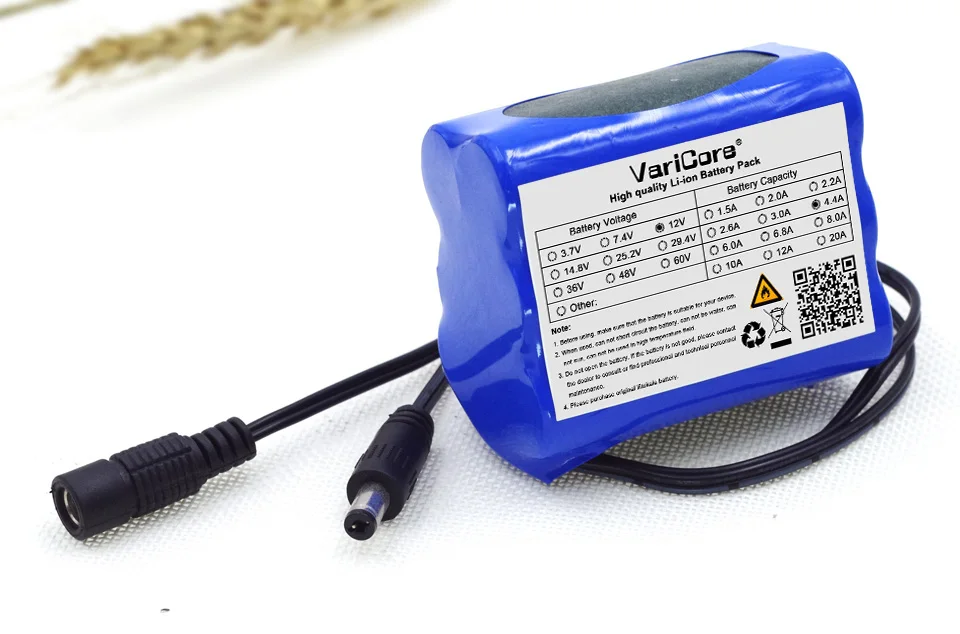 VariCore 12 v 4.4Ah 4400 mah 18650 аккумуляторные батареи 12 V+ PCB литиевая аккумуляторная батарея Защитная плата DC: 5,5*2,1