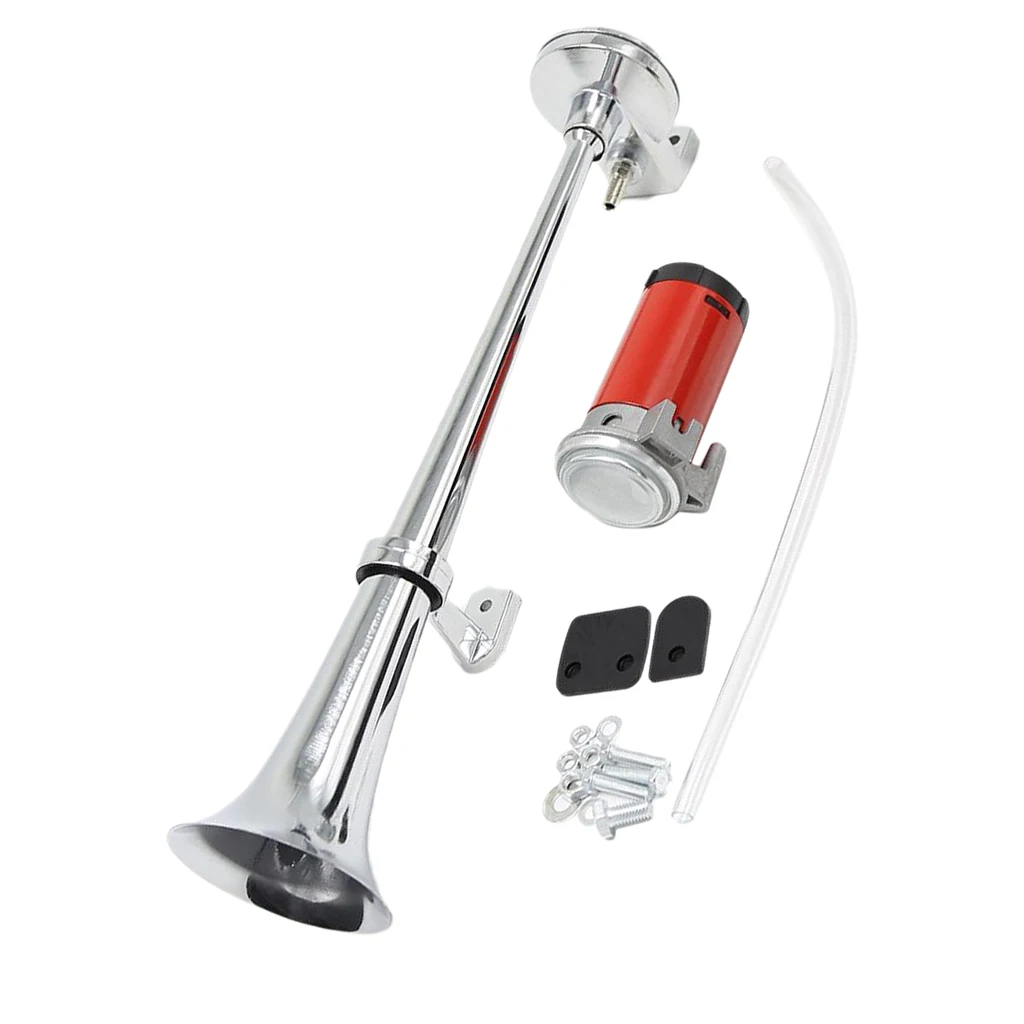 Universal 17.5 Inch 150DB Loud Car Air Horn 12V 18A Single Trumpet Compressor For Trucks Cars Automobiles Boat Super Loud