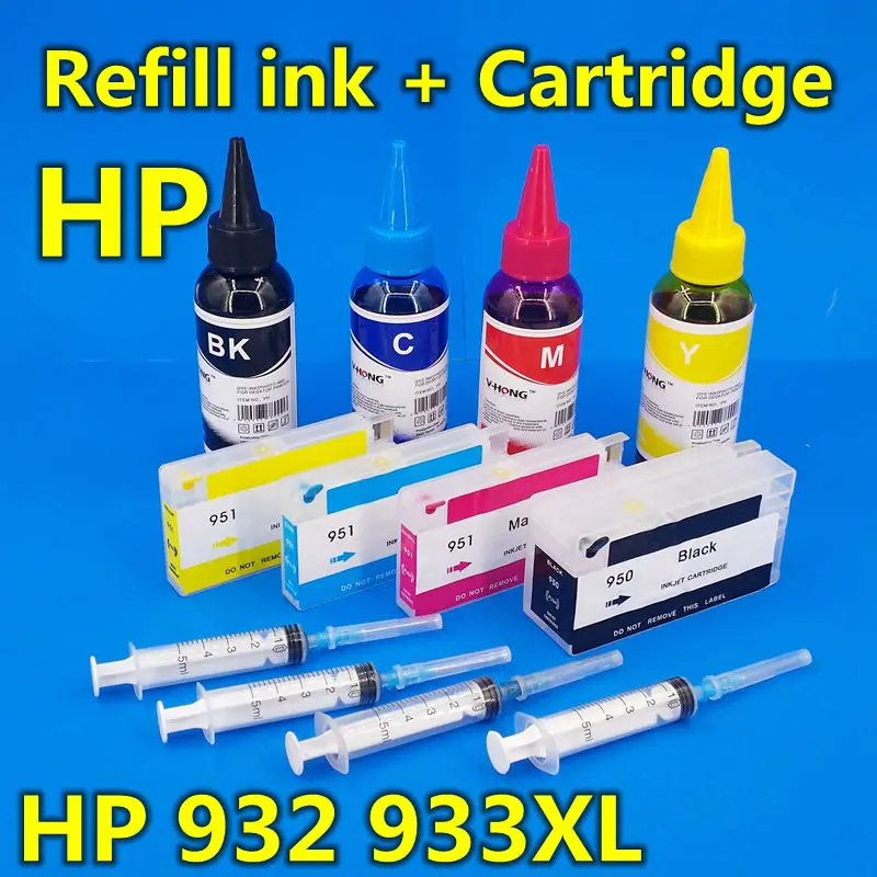 bulk refill ink cartridge for Officejet 6100 6600 6700 7110 7510 7610 7612 (+ 4pcs refill Ink) 932xl 933xl bulk refill ink cartridge for Officejet 6100 6600 6700 7110 7510 7610 7612 (+ 4pcs refill Ink) 932xl 933xl