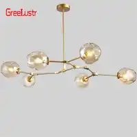 Nordic Glass led Chandelier Lighting Modern ball Hanging Lamp for Dining Room Kitchen Chandeliers Ceiling Lustre light fixture