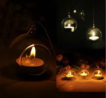 

20PCS/LOT 6CM Crystal Glass Candlestick Weeding Home Decor Hang Candle Holders Romantic Dinner