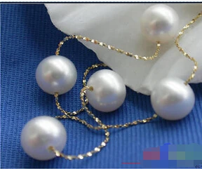 

Fast SHIPPINGAAA++ 16" 9mm ROUND AKOYA WHITE PEARL NECKLACE 14KGPT (A0329)