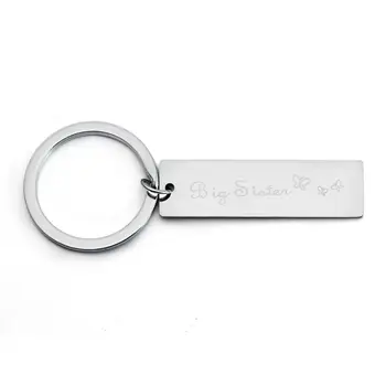 

12PCs/Lot Butterfly Big Sister Keychain Stainless Steel Keyring Gifts For Sister Women Girls Key rings Friendship Key Chain