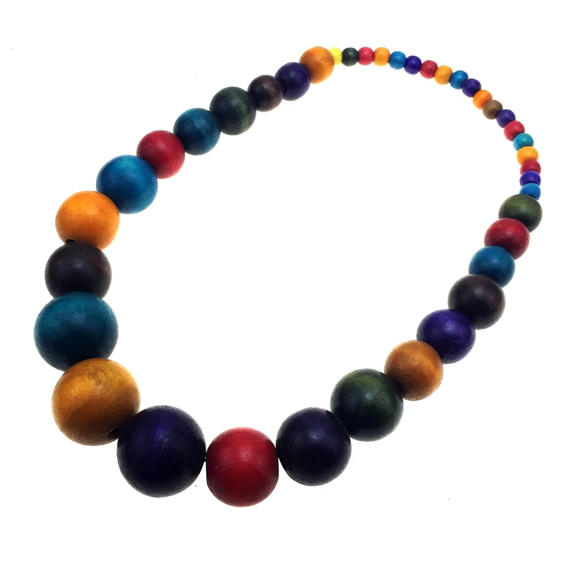 MANILAI Fashion Bohemia Colorful Unique Wood Beads Exaggerated Necklace For Women Statement Necklace Jewelry 2019 Accessories - Image 6