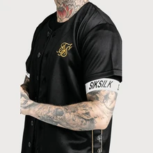 Мужская футболка Новая летняя мужская уличная хип-хоп Футболка Sik Silk вышитая бейсбольная Футболка из джерси Мужская модная брендовая одежда