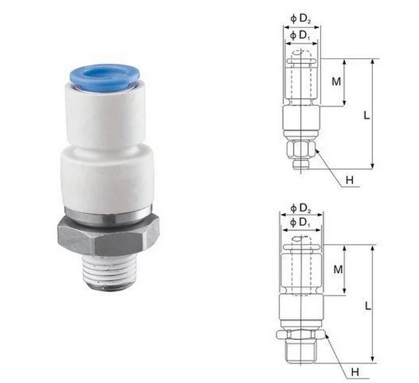 Японский Тип Пневматический KSH12-04S 12 мм OD(наружный диаметр) трубка 1/2 ''винтовой резьбой роторная одно касание фитинг серии KS