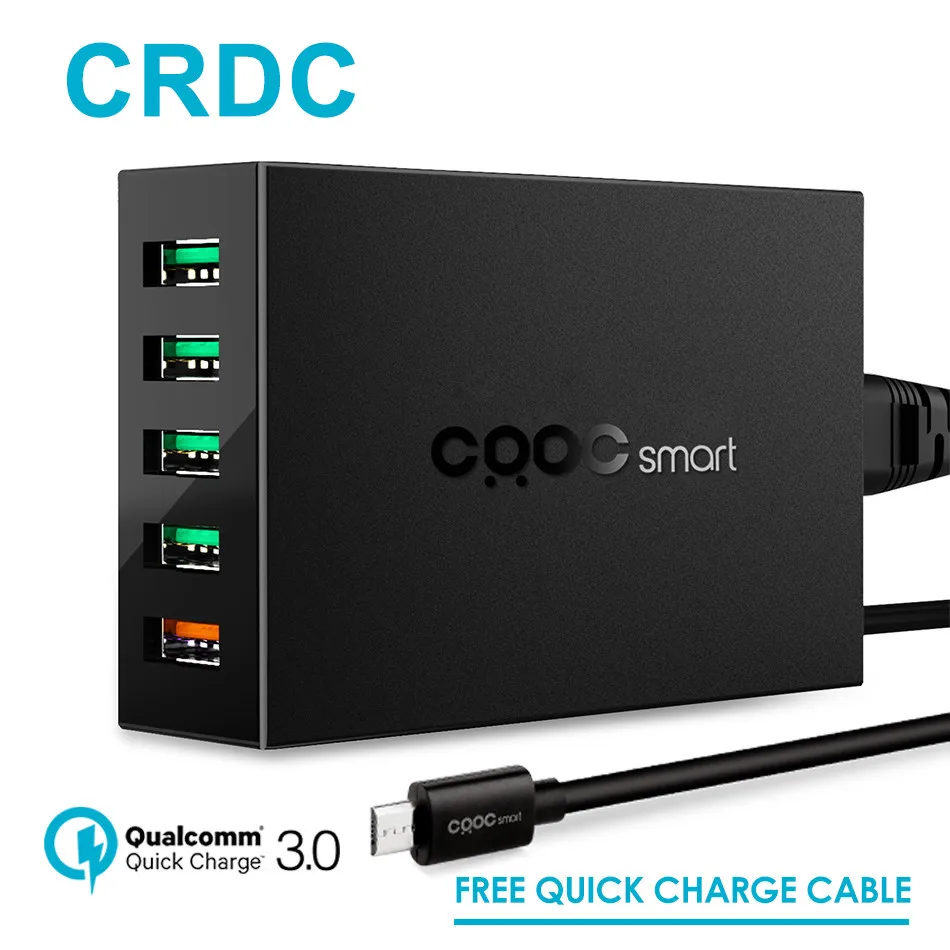 CRDC 54 Вт Quick Charge 3 0 + 5 В/7.2A Usb Зарядное устройство QC 2 совместимы универсальный