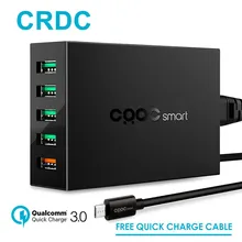 Crdc 54 Вт Quick Charge 3.0 + 5 В/7.2A USB Зарядное устройство QC 2.0 совместимы, Универсальный телефон Зарядное устройство для Мобильные аккумуляторы Samsung S8 iPhone 7 и т. д.