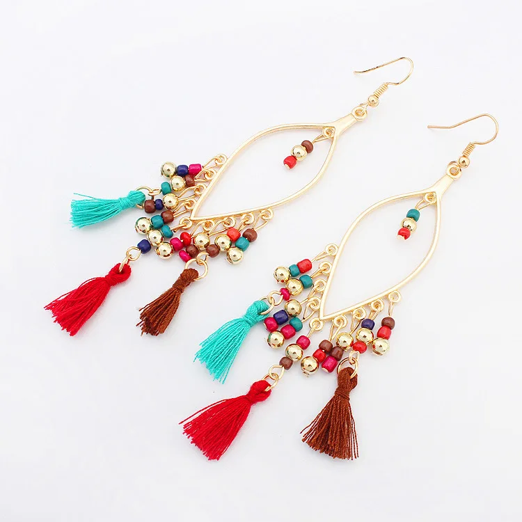 Bohemia Style  Fashion Long Water Drops Beades Women