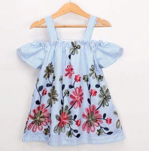 Hurave/Детские платья принцессы для девочек; повседневное короткое винтажное летнее пляжное платье с цветочной вышивкой для праздников и на каждый день