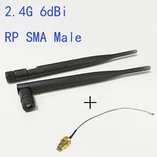 Wi-Fi антенна 2,4 ГГц 6dbi с высоким коэффициентом усиления Omni с RP-SMA разъемом+ RP-SMA гнездовой разъем IPX усилитель сигнала Новая
