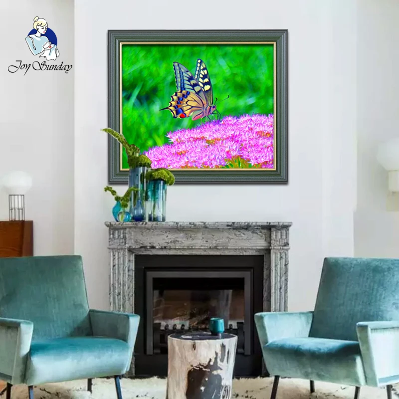 

JOY SUNDAY Diamond painting Diamond embroidery full square 5d 3d diy mosaic The Animal Butterfly decoration Diamond painting