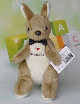 

Embroidery Bow tie kangaroo doll plush toys for children gift one piece