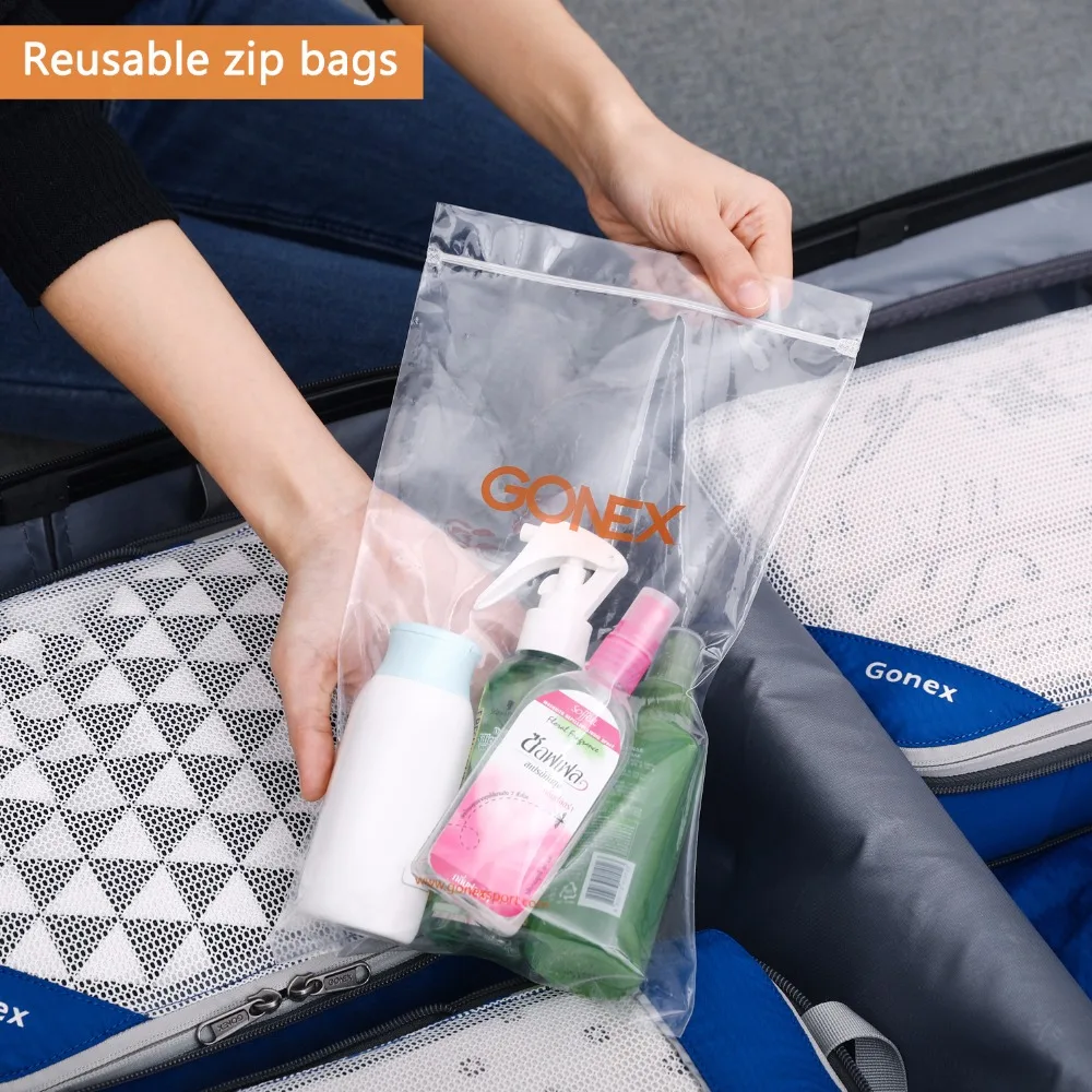 2L+2M+2S 6 Pack Travel Compression Packing Cubes Extensible Storage Various Sizes Carry On Luggage Bags Organizers