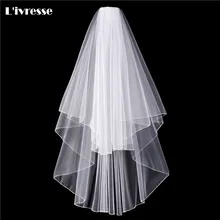 Короткие Свадебная Фата с расческой 2 слоя Белый Кот Фаты и Свадебные вуали вэу-де-noiva Курто Свадебные аксессуары