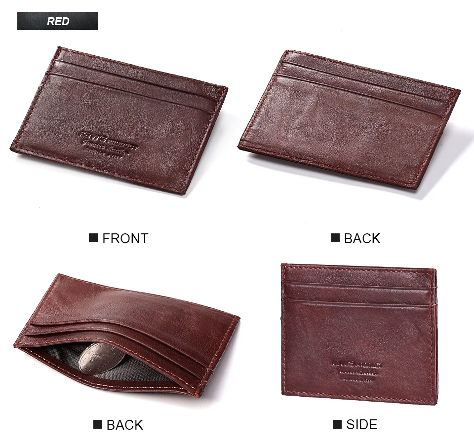 KAVIS Высокое качество кожаный бумажник для кредитных карточек Для мужчин Кредитные ID-карты держатель маленький кошелек портмоне тонкий мужской мини