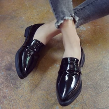 SUOJIALUN Women Flat Shoes Pointed Toe Slip on Woman Oxfords Flat Shoes PU Leather Loafers Female Casual Shoes Women Flats цена SUOJIALUN Women Flat Shoes Pointed Toe Slip on Woman Oxfords Flat Shoes PU Leather Loafers Female Casual Shoes Women Flats цены онлайн