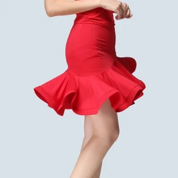 

2019 Latin Dance Skirt Women Stage Performance Practice Irregular Skirt Lady Rumba Samba Tango Cha Cha Ballroom Dance Dress