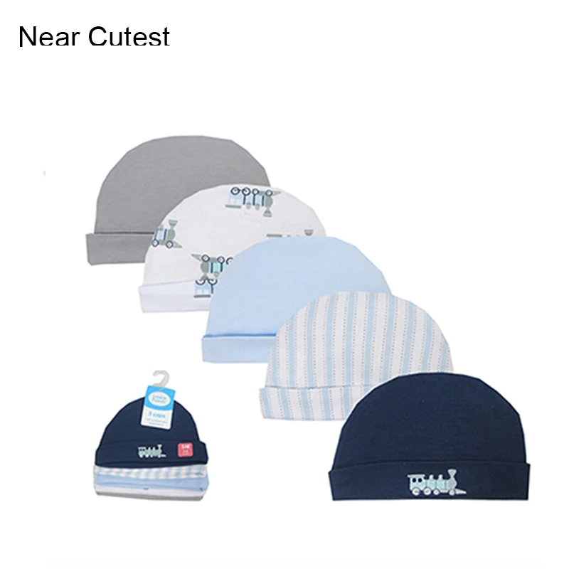 Рядом симпатичный 5 шт./лот Детские шапки для новорожденных детские шляпы для мальчиков и девочек 0-6 месяцев