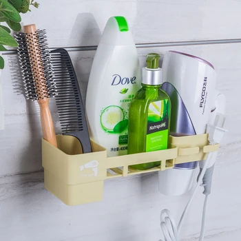 

1PCS wall-mounted hair dryer rack punch-free toilet powerful sucker-type bathroom shelf wind cylinder rack hair dryer shelf