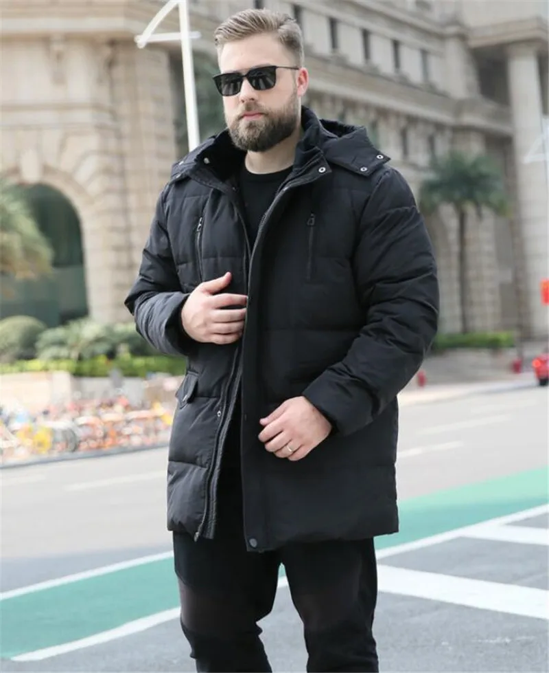 Мужская Толстая куртка большого размера, XL-8XL, 9XL, 10XL, парка с капюшоном, теплая куртка, осенняя и зимняя мужская куртка с воротником, цвет черный/зеленый