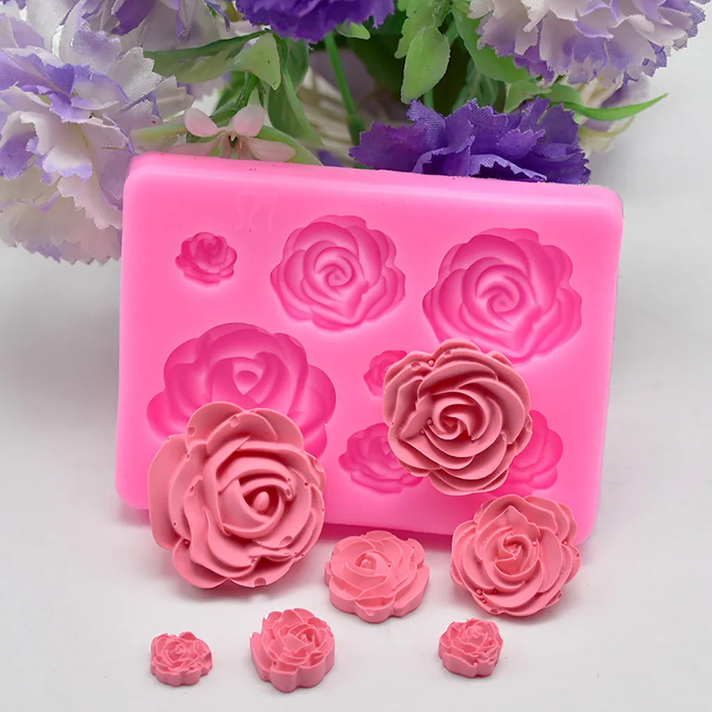 

Rose Flower Soap mold silicone mold fondant cake decorating tools chocolate confeitaria molds making tools #K12