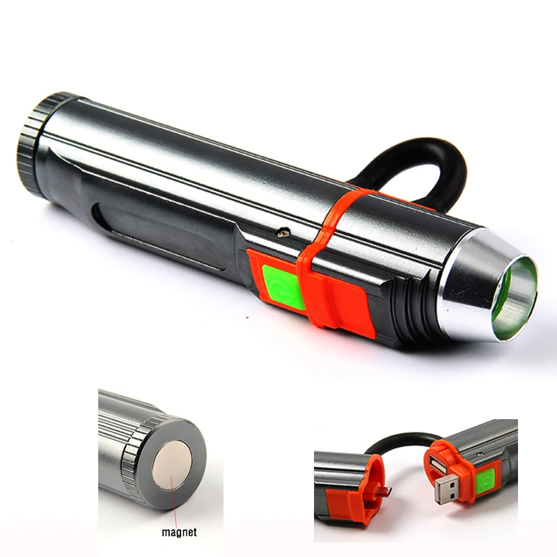 

Tactical Led Flashlight 2000LM Super Bright USB Lantern Multifunction Power Bank Linternas Magnet By 18650 or 3*AAA Camping