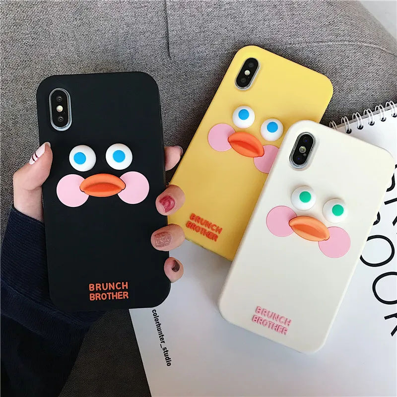 

Cartoon Cute 3D Duck for 7p 8p XS MAX Phone Case for Iphone X XR XS 6 6s 7 8 Plus Soft Silicone Case Coque