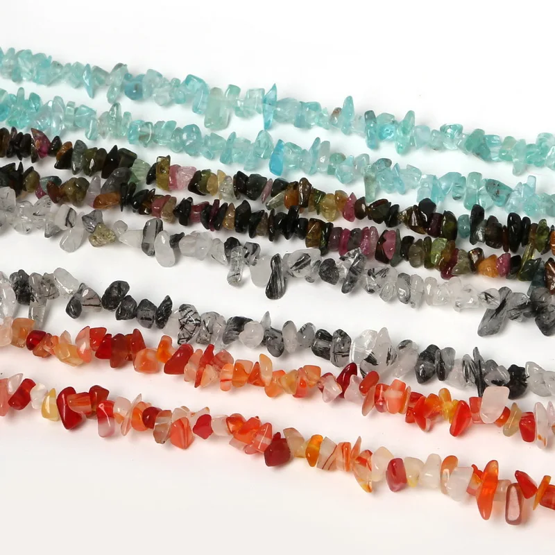 

Whosale 3-5mm Chips Beads,Selectable Meterrials:Red Carnelian Apatite Howlite Olivine Coral Stone 34"/String