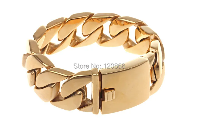 

New Hot Sale 316LStainless Steel High-Tech Polishing And Plating Gold Link Chain Men's & Boy Branelets Bangle,Good Accessory
