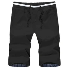 Летние хлопковые высококачественные дышащие повседневные шорты для мужчин с принтом, эластичная талия, длина до колена, M-5XL