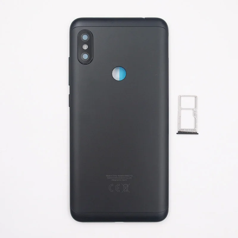 Черный BaanSam новая Крышка батарейного отсека чехол для Xiaomi Redmi Note 6 Pro 6,26 дюймов с кнопками громкости питания+ лоток для sim-карты - Цвет: Черный