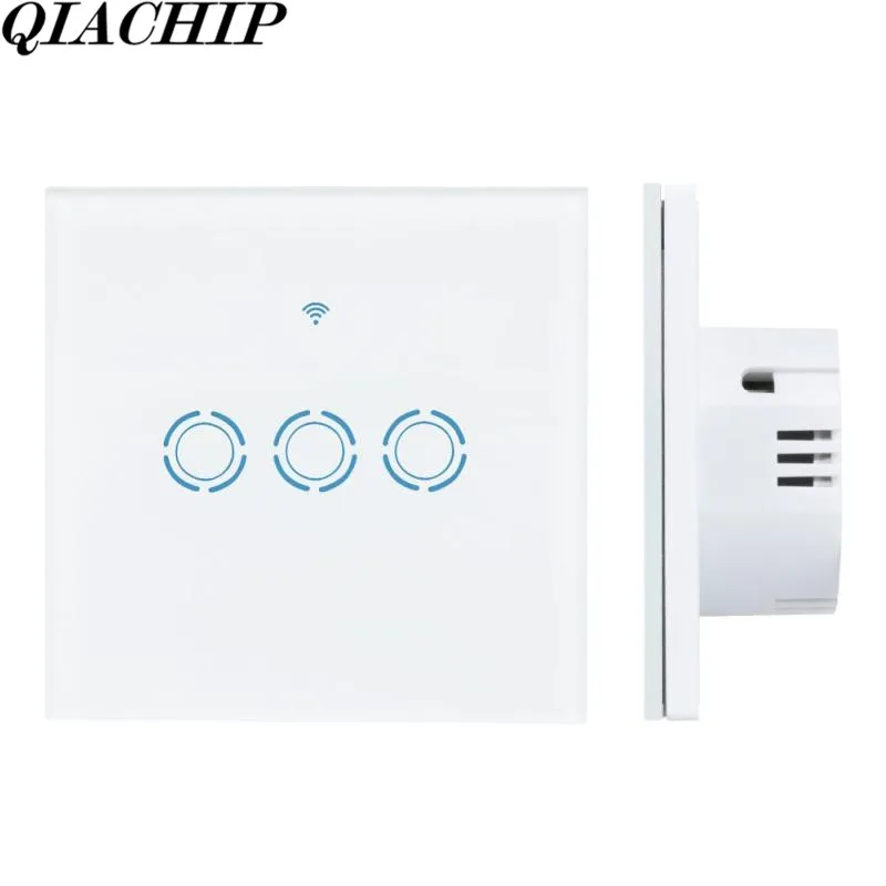 

QIACHIP WiFi Smart Switch Home 3 Gang Waterproof Touch Panel APP Remote Control Amazon Alexa Google Home for IOS Android DS25