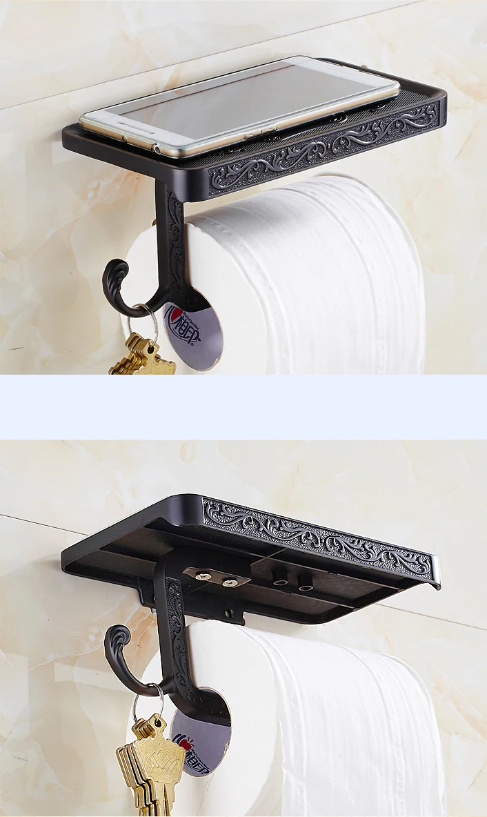 Нержавеющая сталь ванная комната держатель для бумаги и телефона с полкой ванная комната мобильные телефоны вешалка для полотенец держатель туалетной бумаги коробки для салфеток