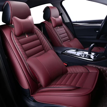 

New Universal Leather auto car seat cover For mitsubishi pajero 2 3 4 full sport carisma montero sport of 2018 2017 2016 2015