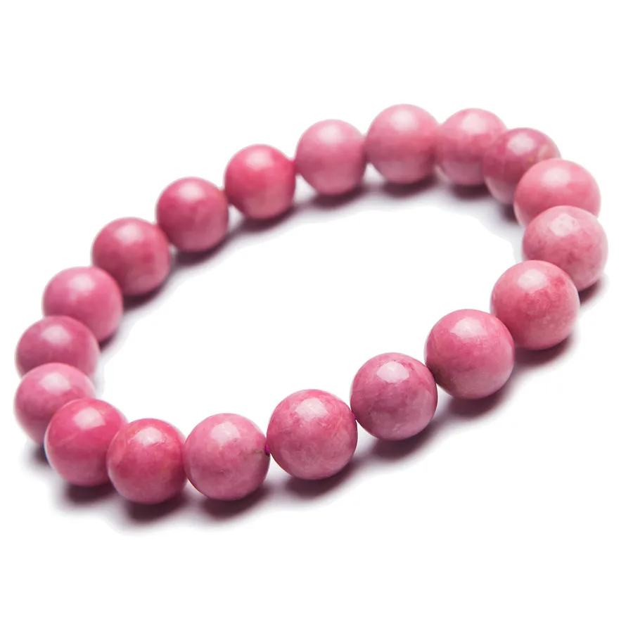 

11mm Genuine Natural Red Rose Rhodonite Gemstone Crystal Round Beads Stretch Charms Woman Men Bracelet Fashion Jewelry AAAAA