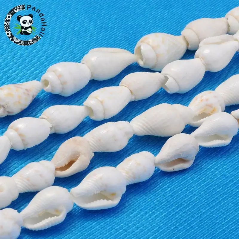 

Trumpet Shell Beads Strands, White, 6~11x4~7mm, Hole: 1mm; about 160pcs/strand; 23"