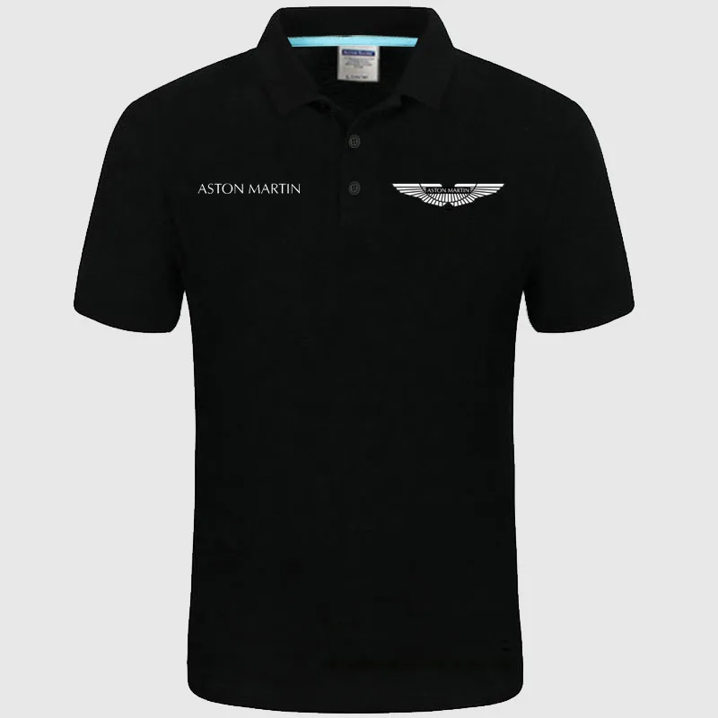 Высокое качество логотип crocodil Aston Martin Логотип Поло классический бренд Для мужчин рубашки поло Для мужчин Повседневное одноцветное