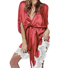 Szlafrok Свадебный халат для невесты, Атласный халат, ночная рубашка для женщин, кимоно, пижама, нижнее белье, ночная рубашка