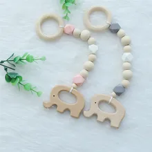 Нордический деревянный детский браслет ювелирные изделия в форме животных прорезывание зубов для ребенка органический деревянный бисер детская коляска-погремушка подарок для ребенка