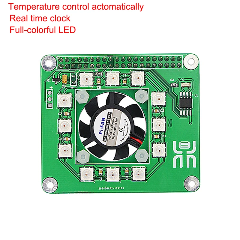 Raspberry Pi 3 Модель B + вентилятор умный контроль температуры вентилятор Программируемый полная СВЕТОДИОДНЫЙ модуль DS1302 часы реального времени