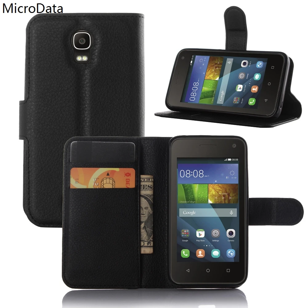 

MicroData Luxury PU Leather Flip Case For Huawei Y3 Y3C Y360 Y336 Wallet Stand Leather Case Cover On Huawei Y3 Y3C Y360 Y336