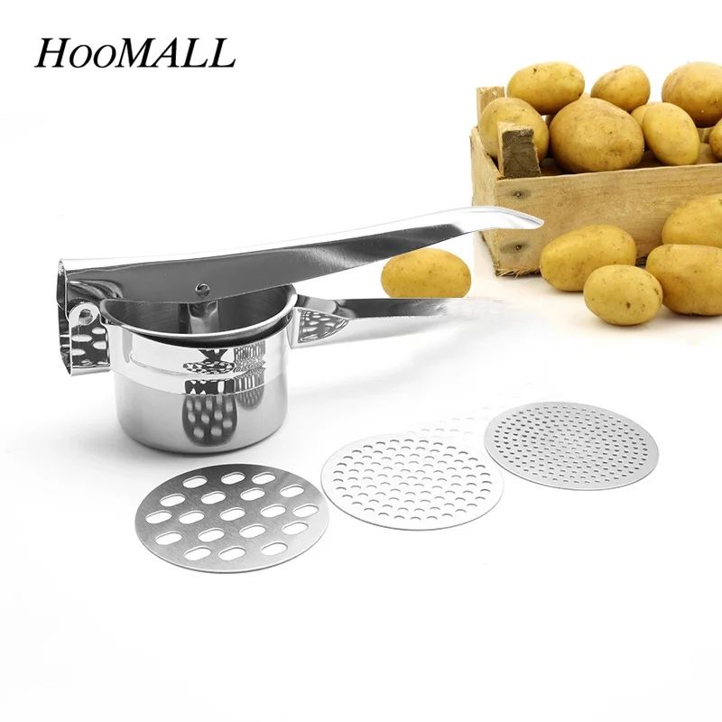 Hoomall Stainless Steel Potato Slicer Masher Vegetable Fruit Press